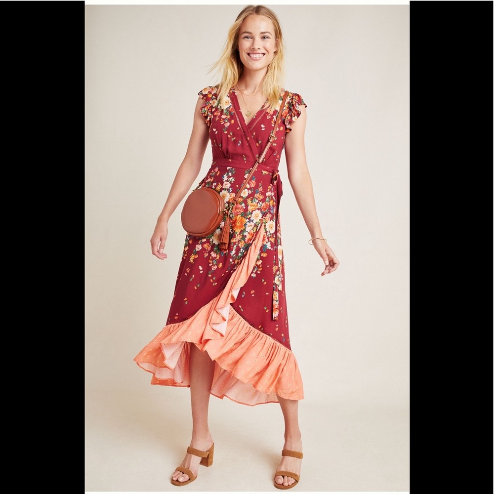 Farm Rio for Anthropologie Tesorina Wrap Dress